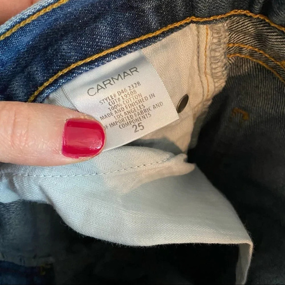 LF Carmar Denim Skinny Jeans Waist 25 Womens Size 0 XS Blue Mid High Rise - Picture 8 of 11
